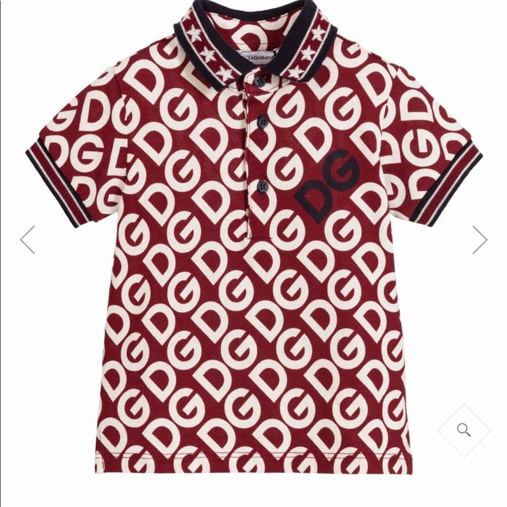 Dolce and Gabbana Red cotton logo polo shirt